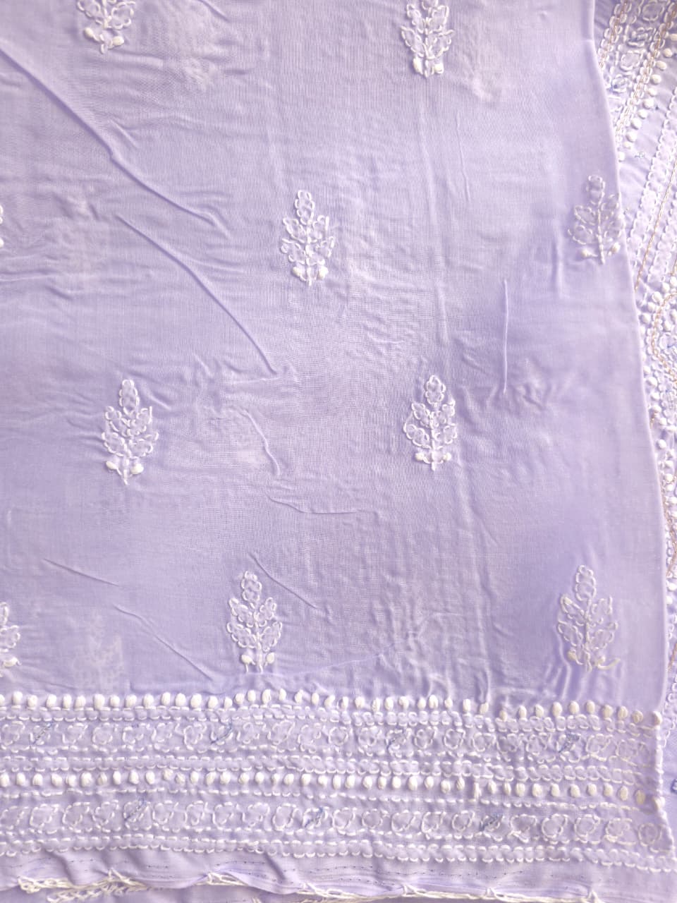 Mauve color cotton full suit with chikankari kasab sequin n cutdana