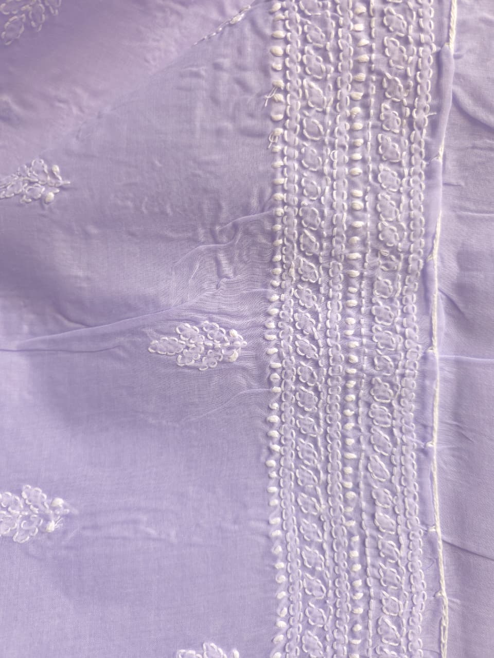 Mauve color cotton full suit with chikankari kasab sequin n cutdana