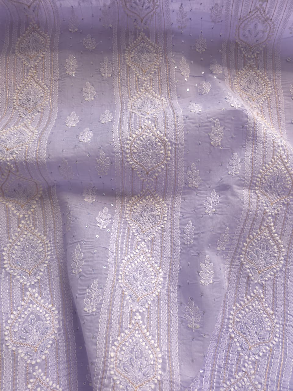 Mauve color cotton full suit with chikankari kasab sequin n cutdana