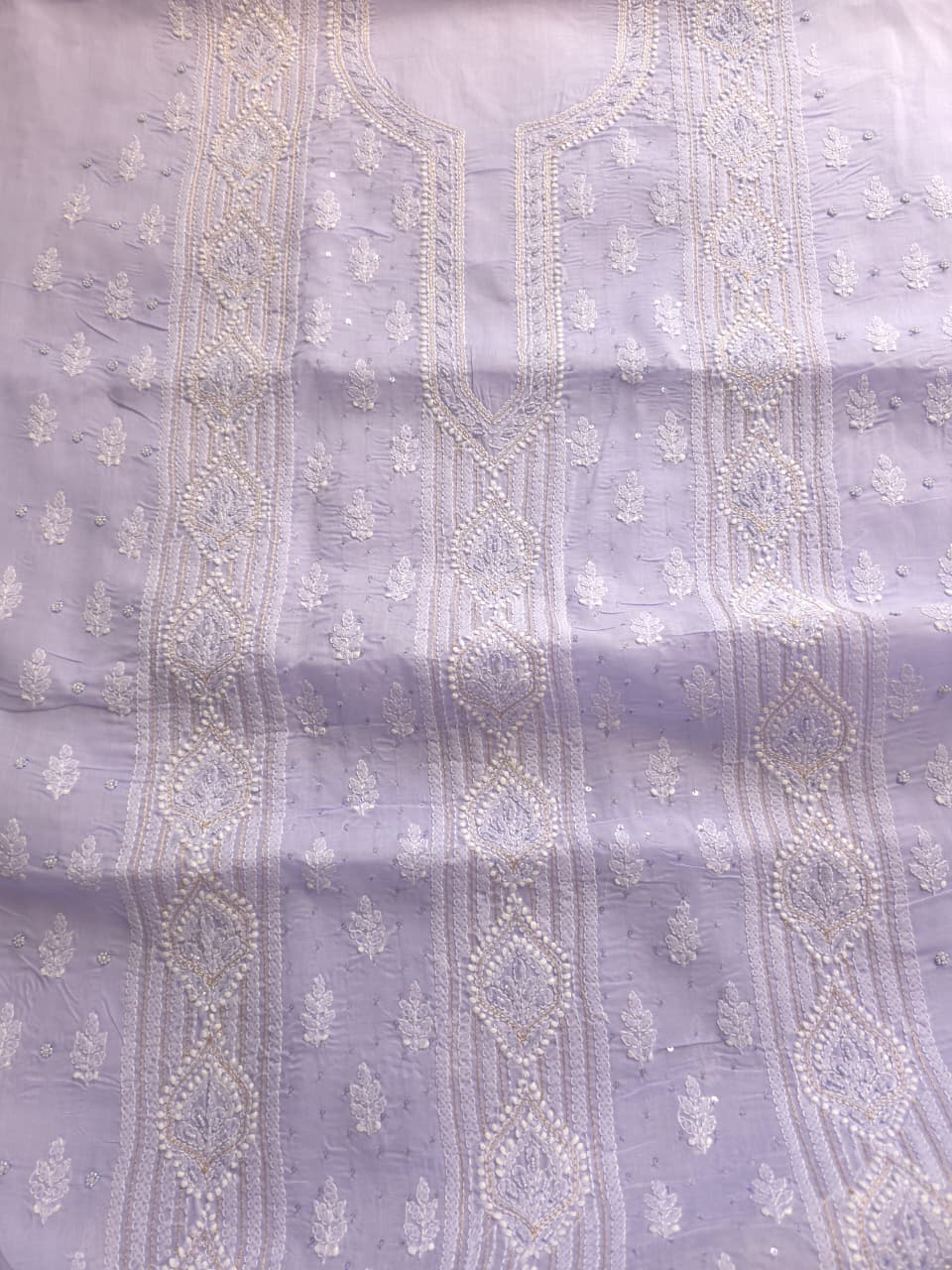 Mauve color cotton full suit with chikankari kasab sequin n cutdana