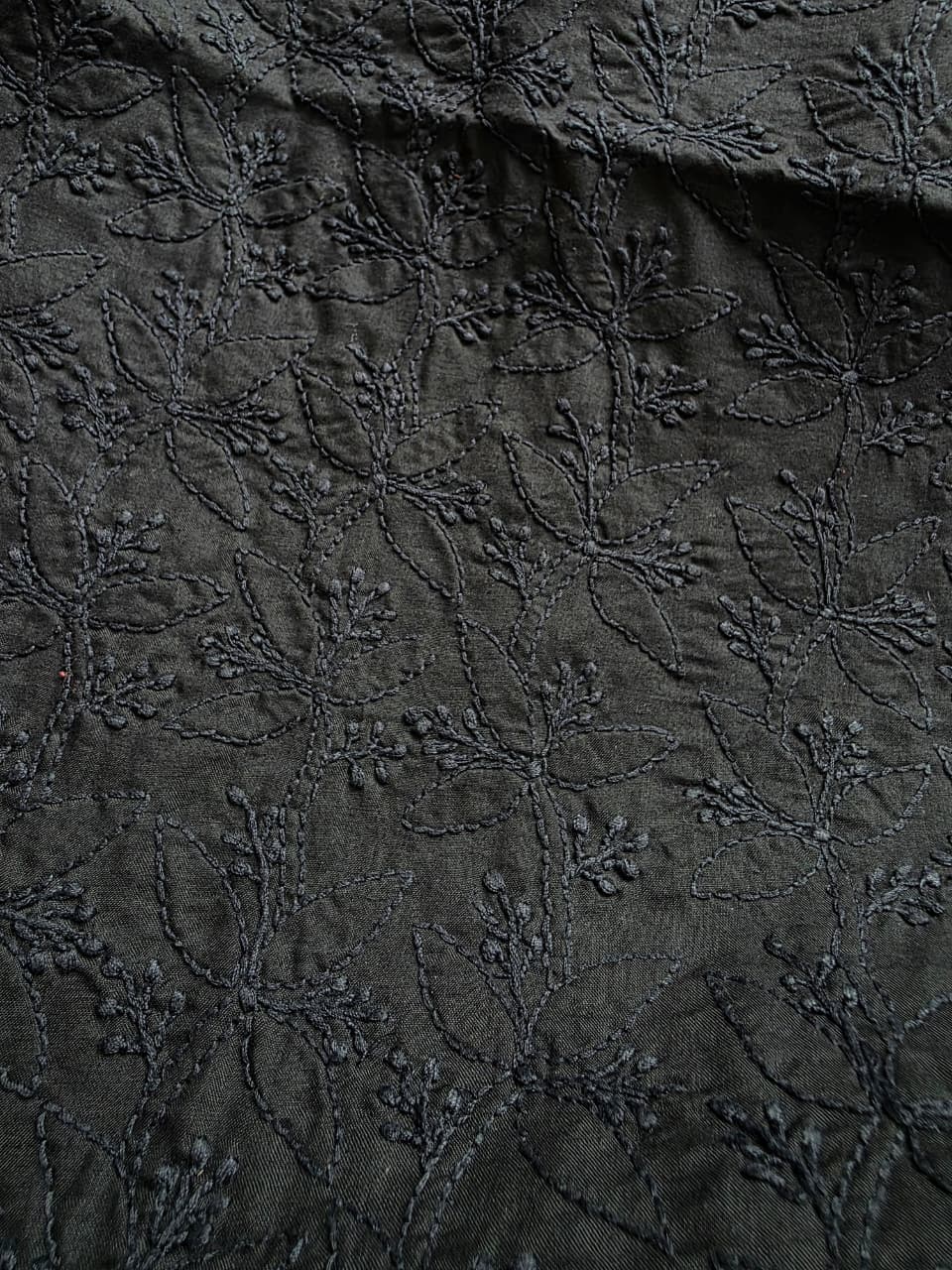 Black Cotton Full set with Only fine chikankari handwork