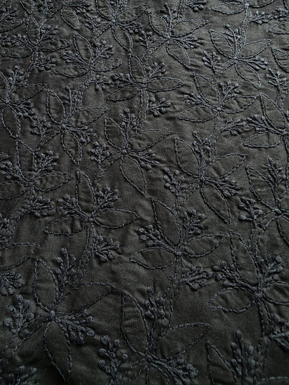 Black Cotton Full set with Only fine chikankari handwork