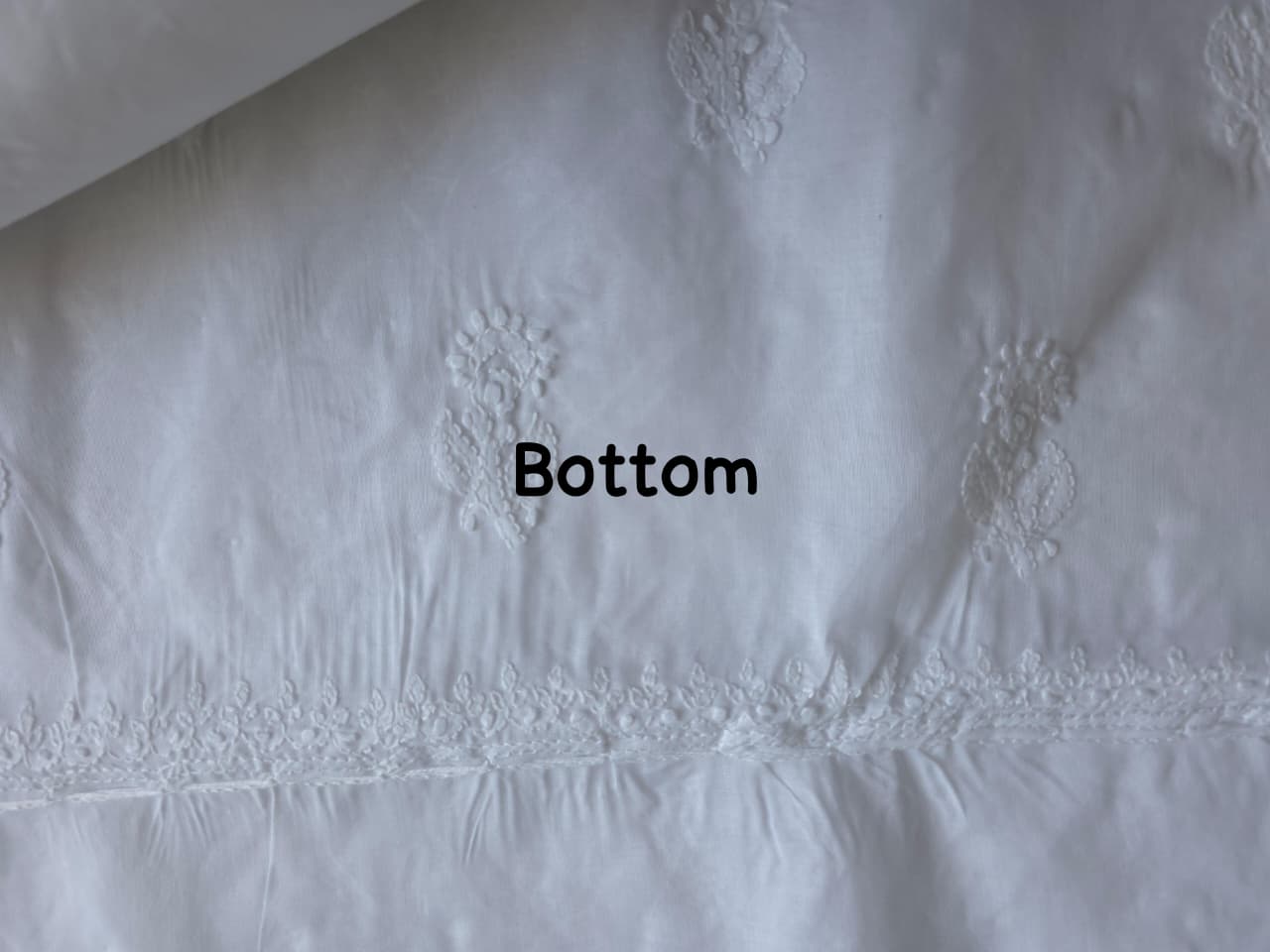 Full white cotton suit with suoerfine chikankari and embellishments