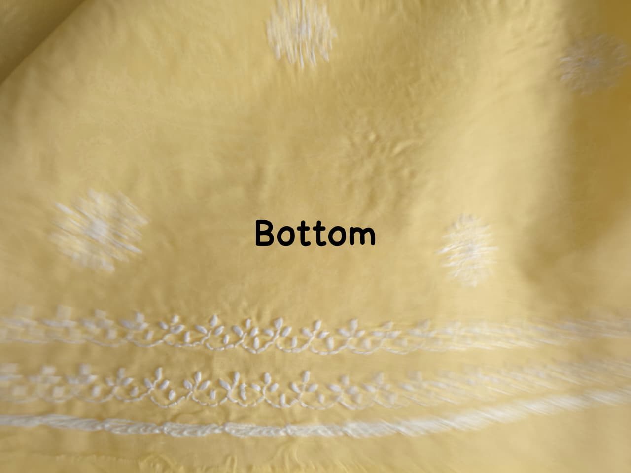 Sandalwood Yellow Cotton Full suit with handwork and pearl cutdana