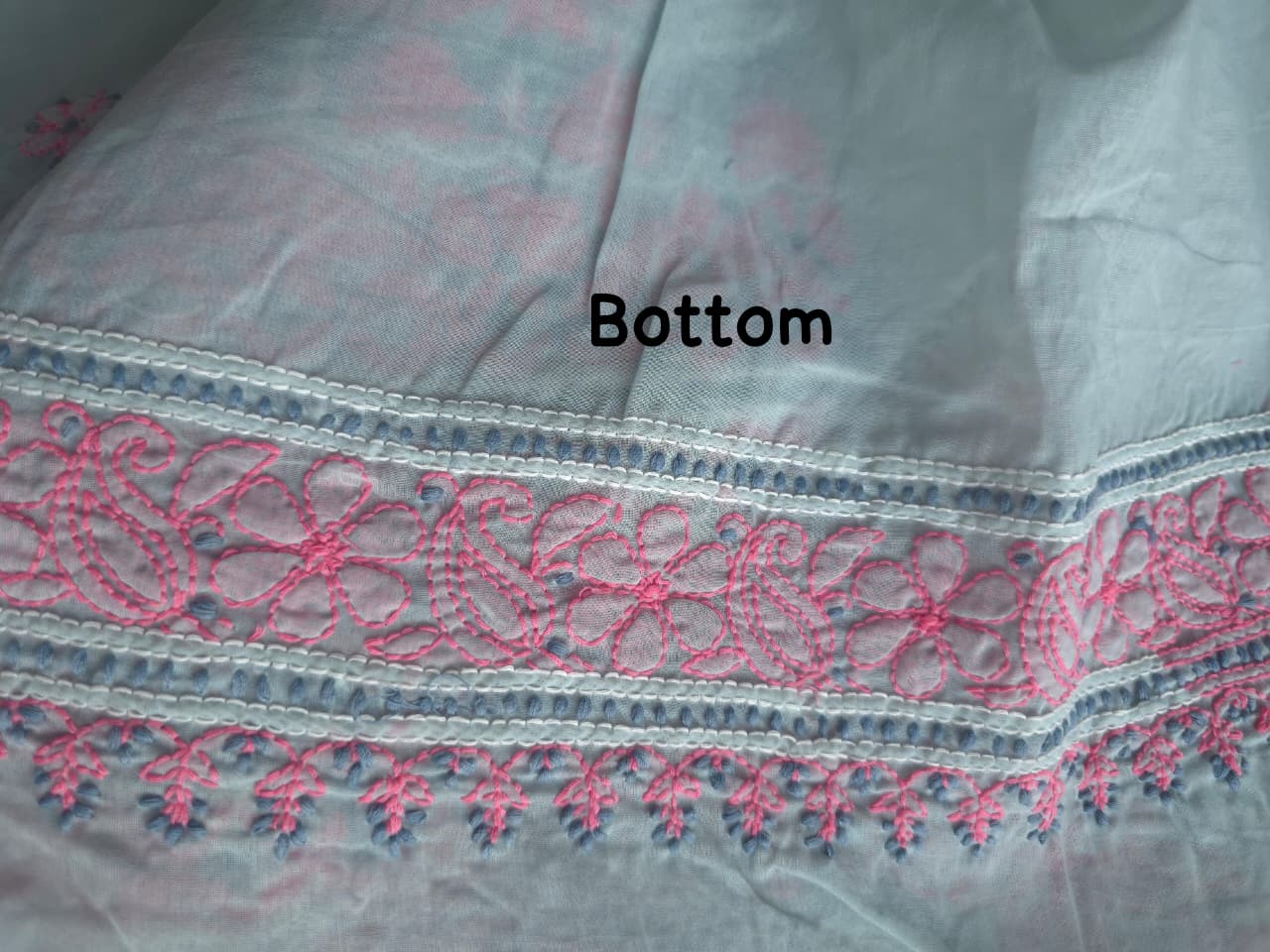 Grey cotton set with Contrast work and Designer dupatta