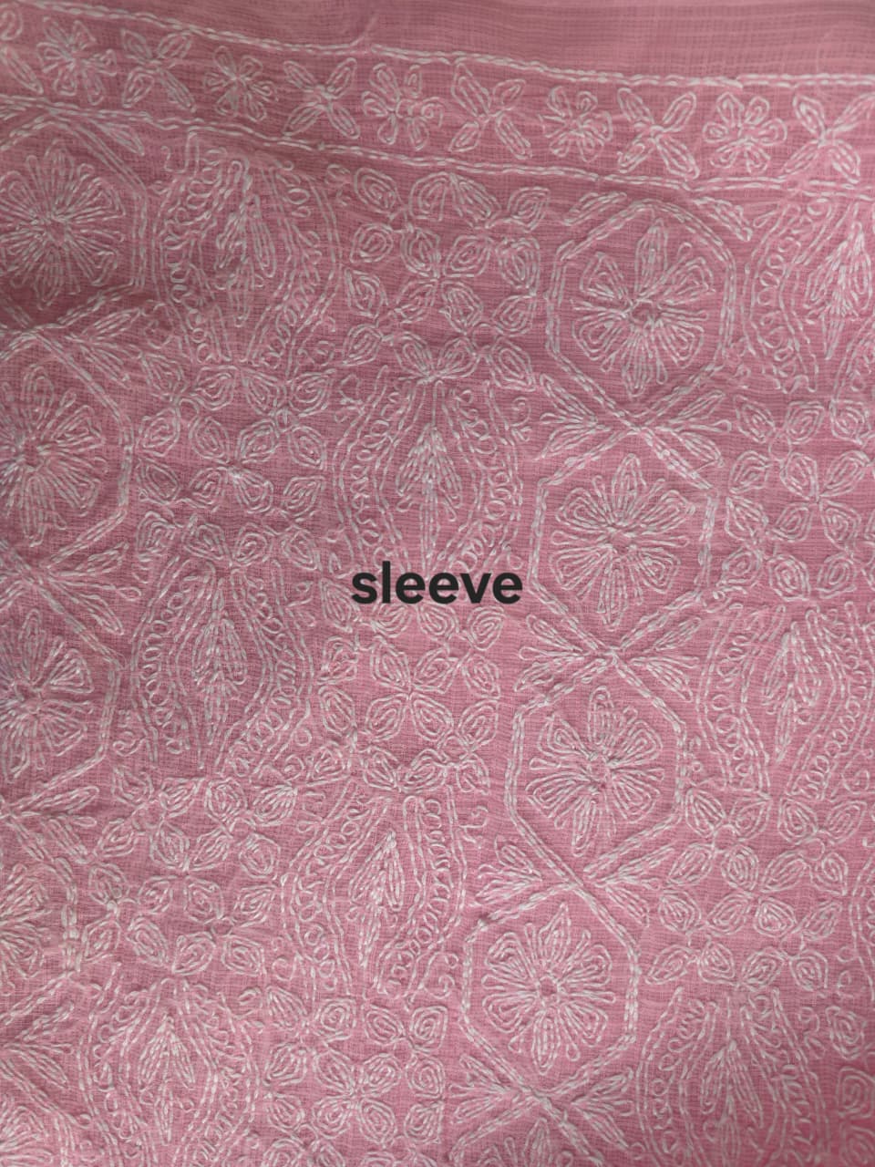 Pink Kota cotton kurta dupatta with Fine Tepchi Jaalwork