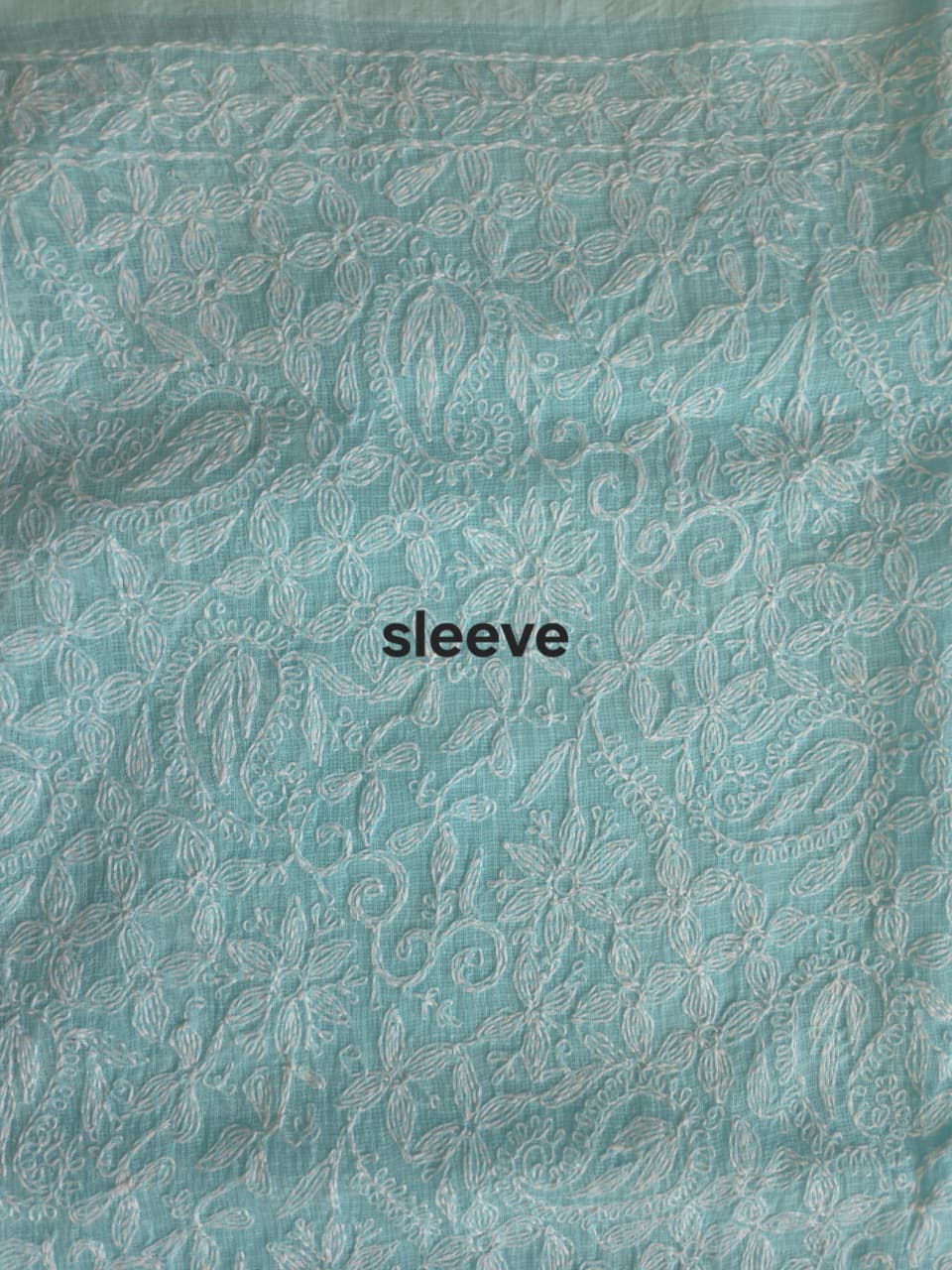Sky blue kota kurta dupatta set with fine tepchi work