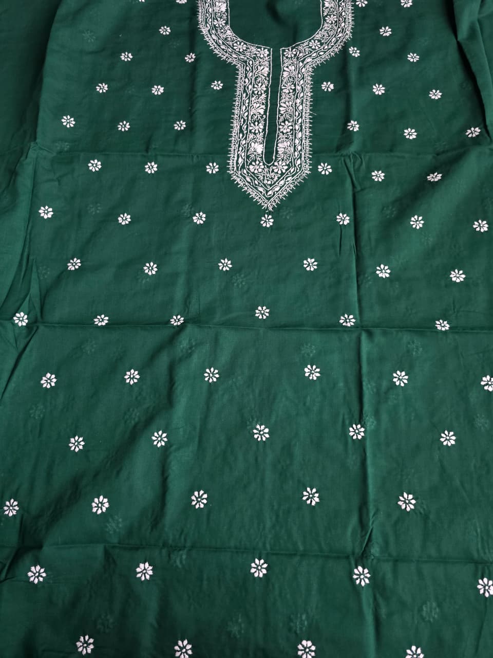 Pure cotton unisex kurta fabric with fine handwork