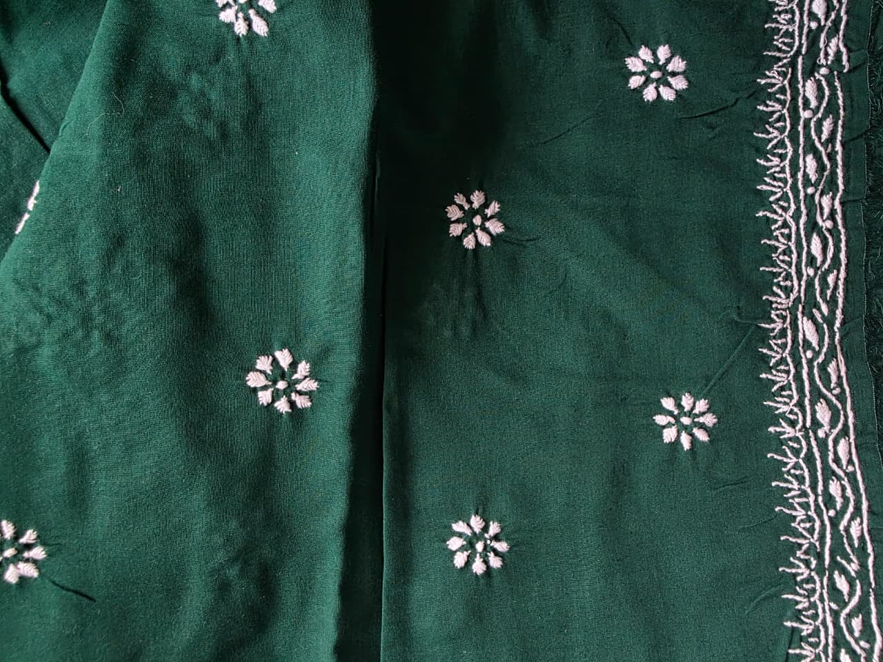 Pure cotton unisex kurta fabric with fine handwork