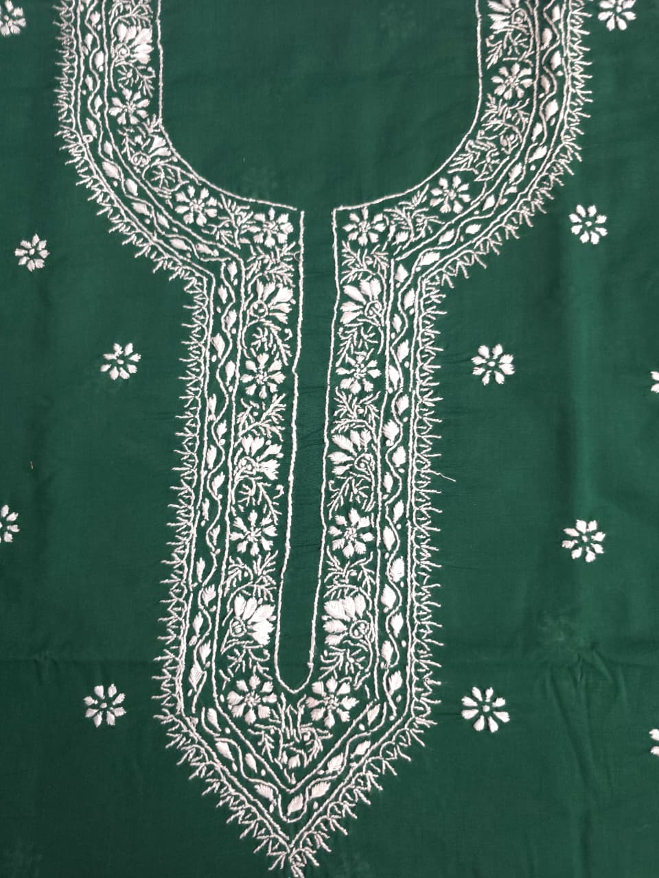 Pure cotton unisex kurta fabric with fine handwork