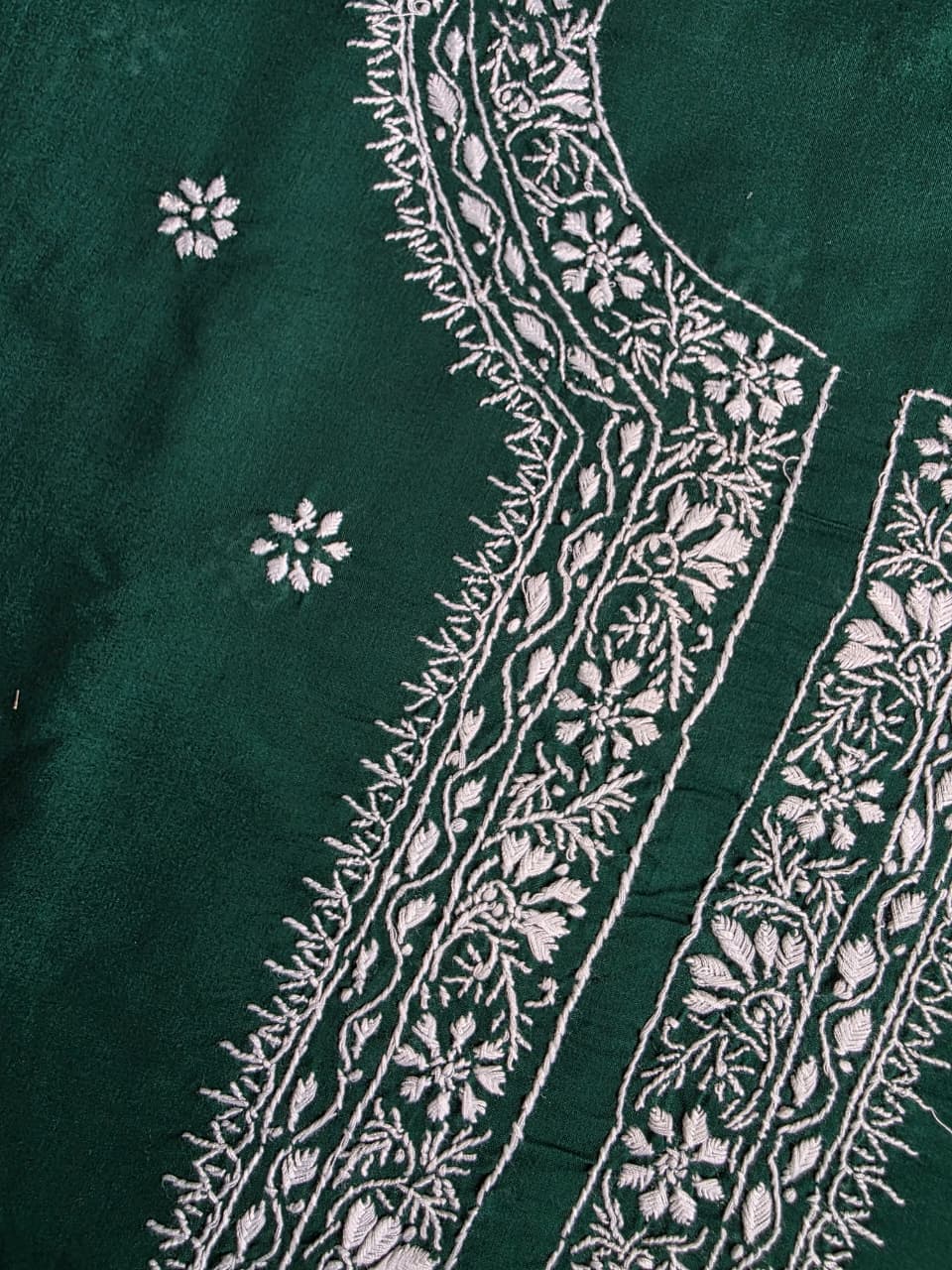 Pure cotton unisex kurta fabric with fine handwork