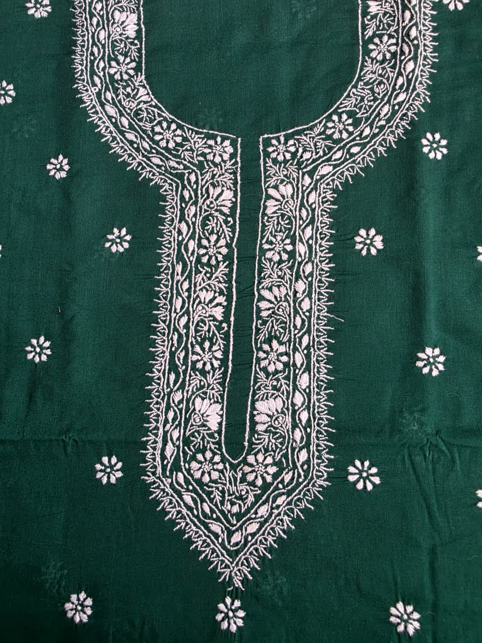 Pure cotton unisex kurta fabric with fine handwork