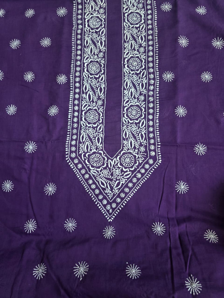 Image of Purple color Unisex pure cotton kurta fabric