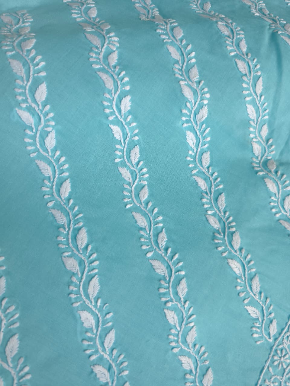 Sky blue cotton set with jaaliwork