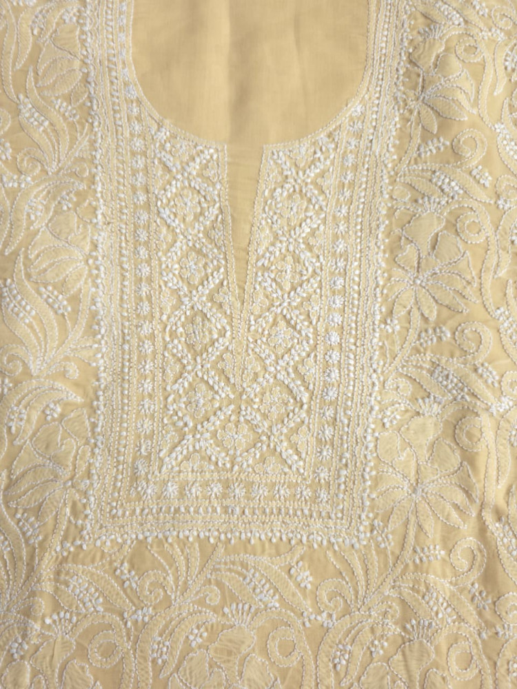 Image of Beige cotton full set with extremely fine handwork