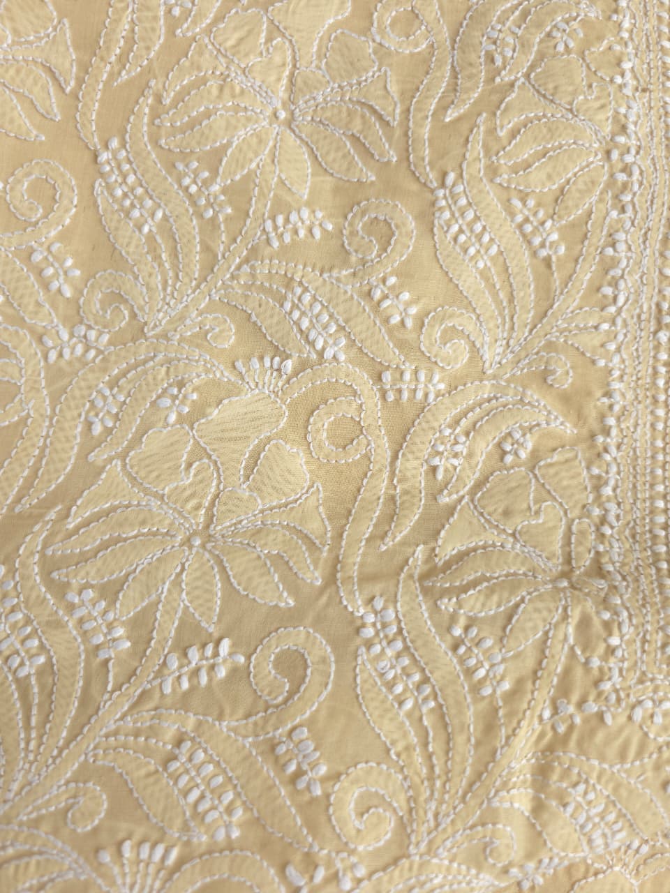 Beige cotton full set with extremely fine handwork
