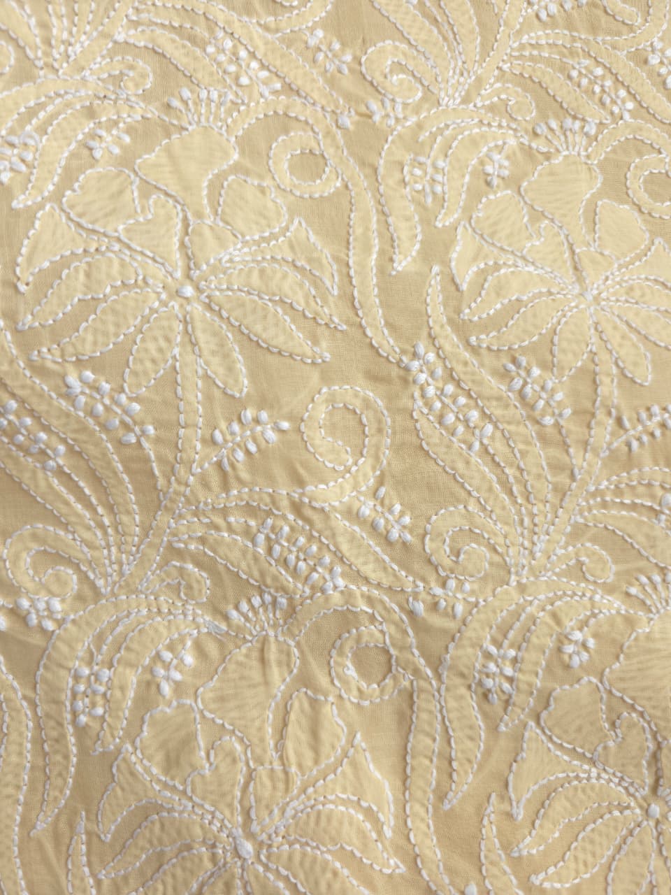 Beige cotton full set with extremely fine handwork