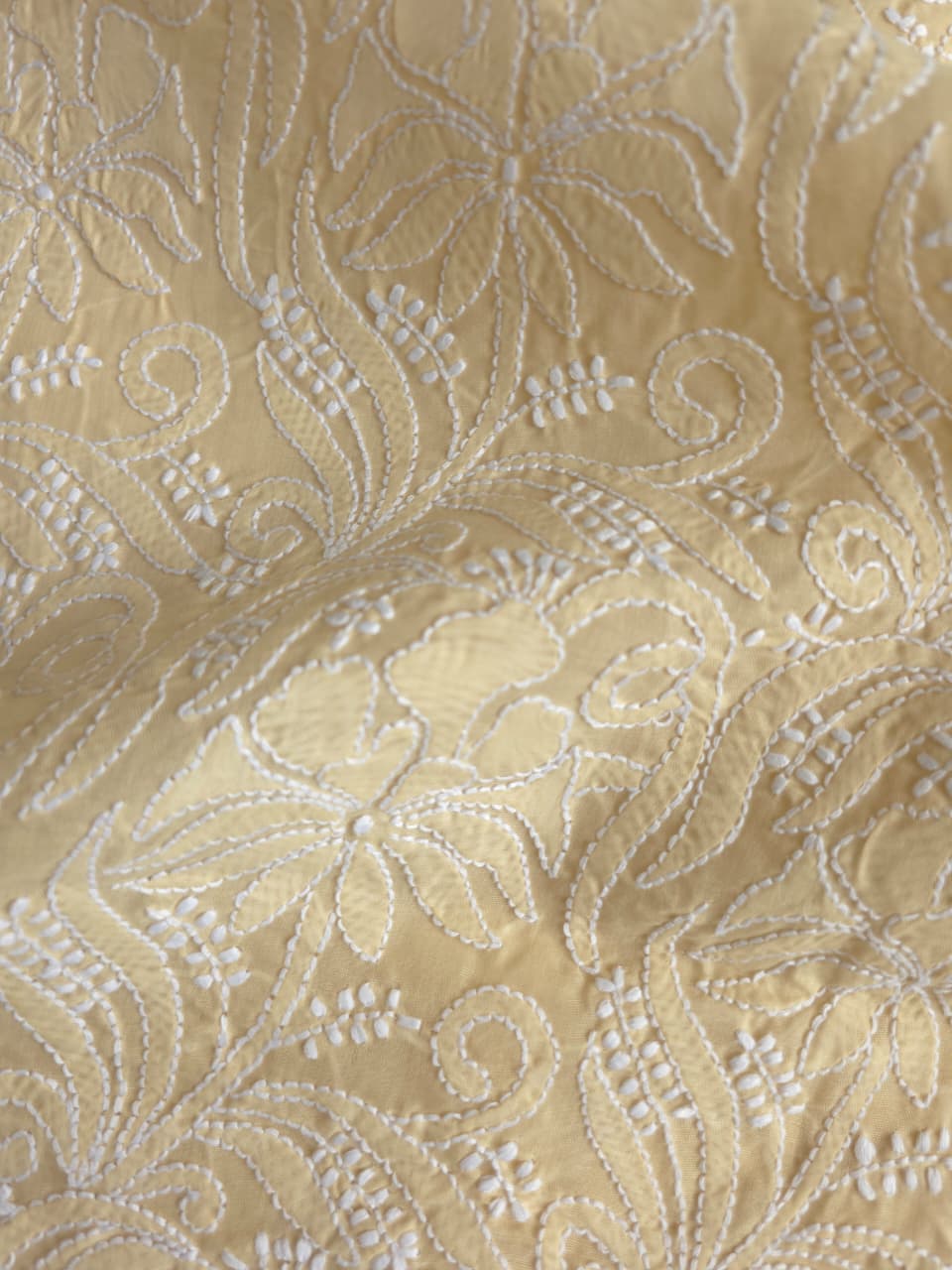 Beige cotton full set with extremely fine handwork