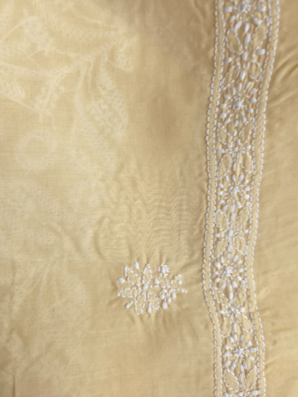 Beige cotton full set with extremely fine handwork