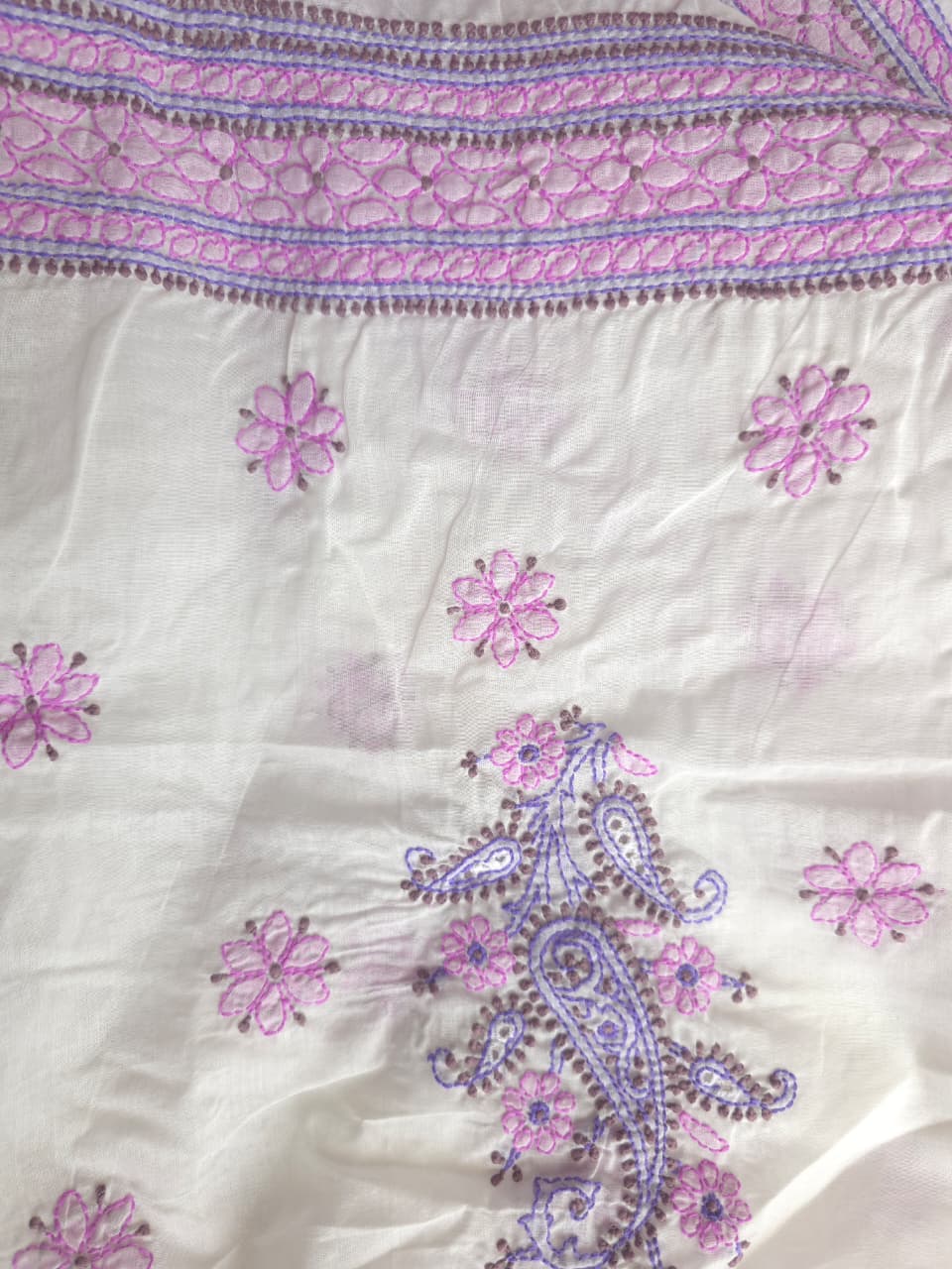 Premium Cotton Full set with contrast handwork and designer dupatta