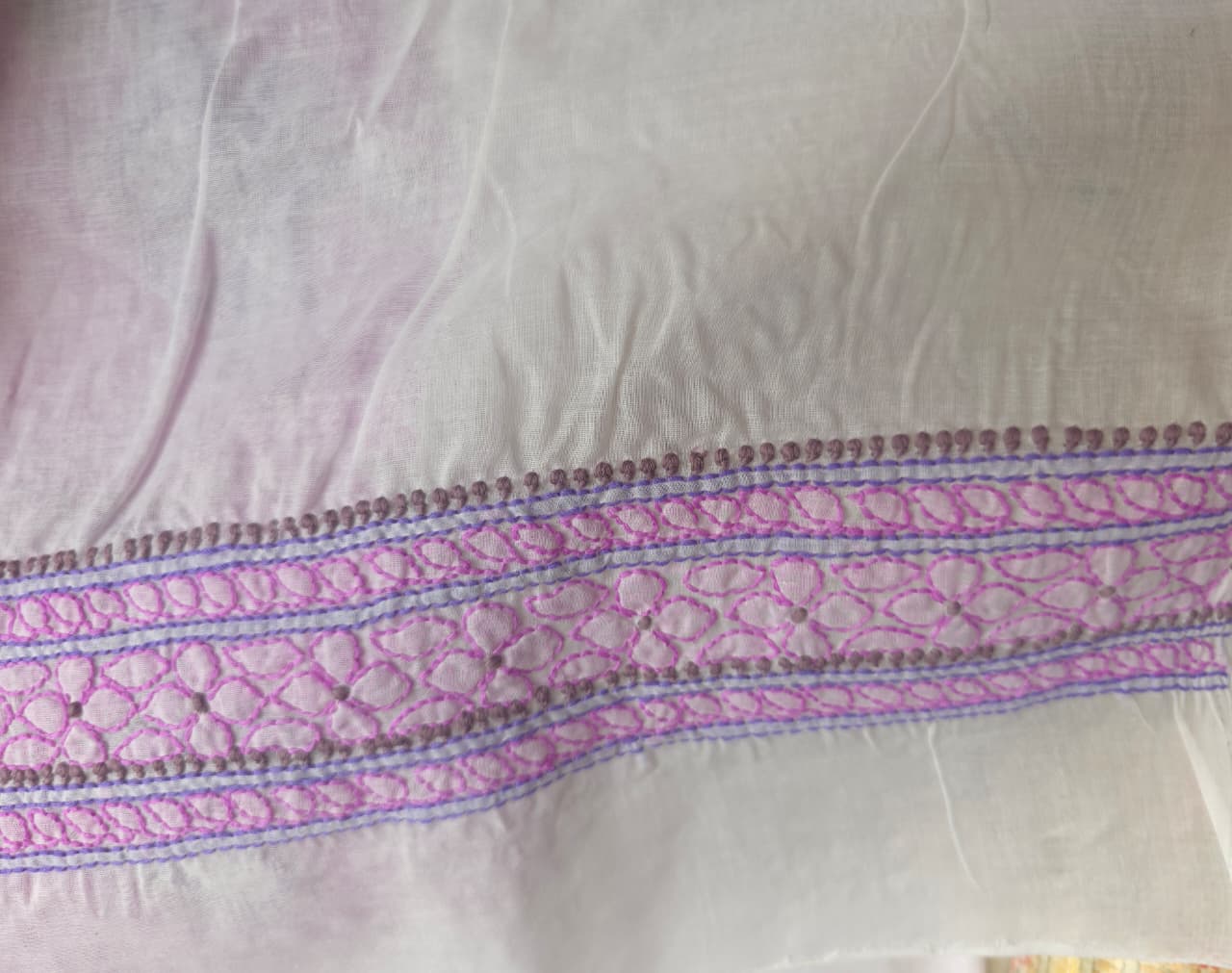 Premium Cotton Full set with contrast handwork and designer dupatta