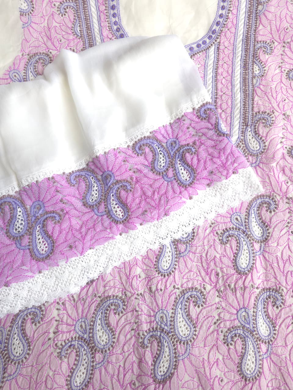 Premium Cotton Full set with contrast handwork and designer dupatta