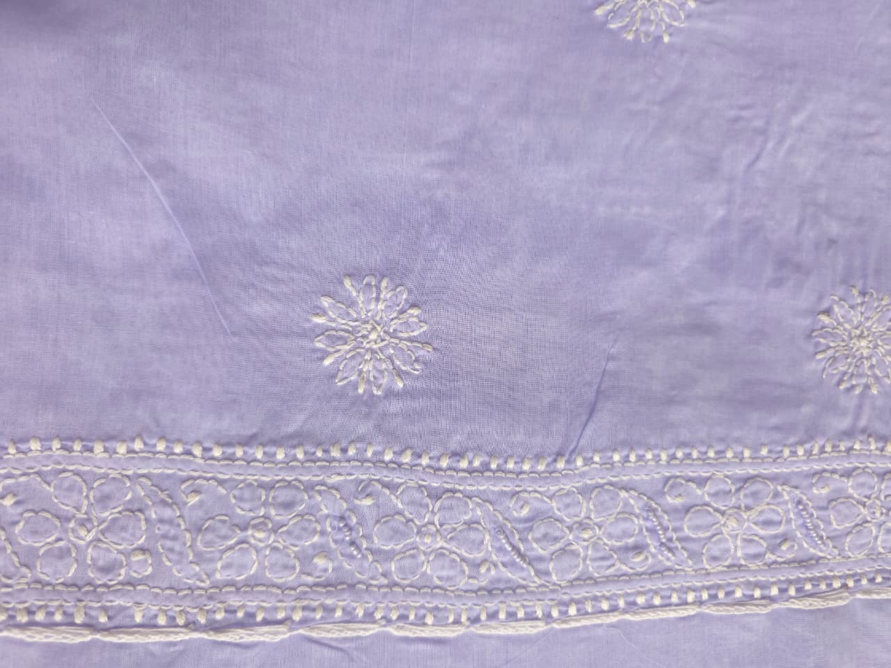 Lavender Cotton voil unstitched full set with Paisley design