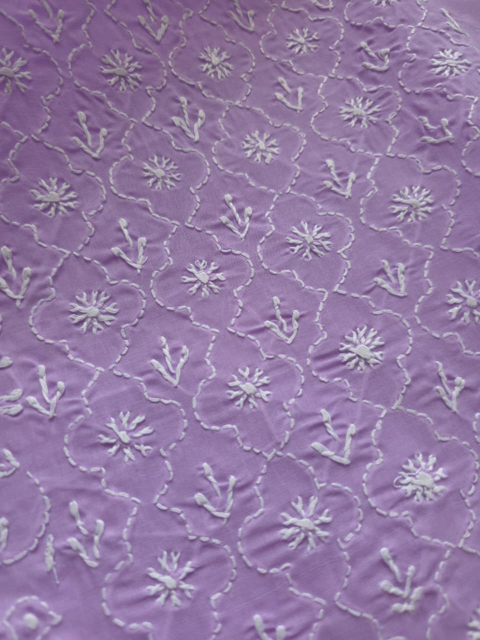 Lilac Cotton full set with finest handwork only