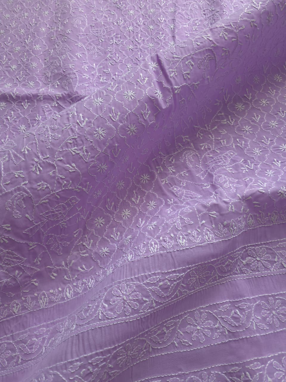 Lilac Cotton full set with finest handwork only