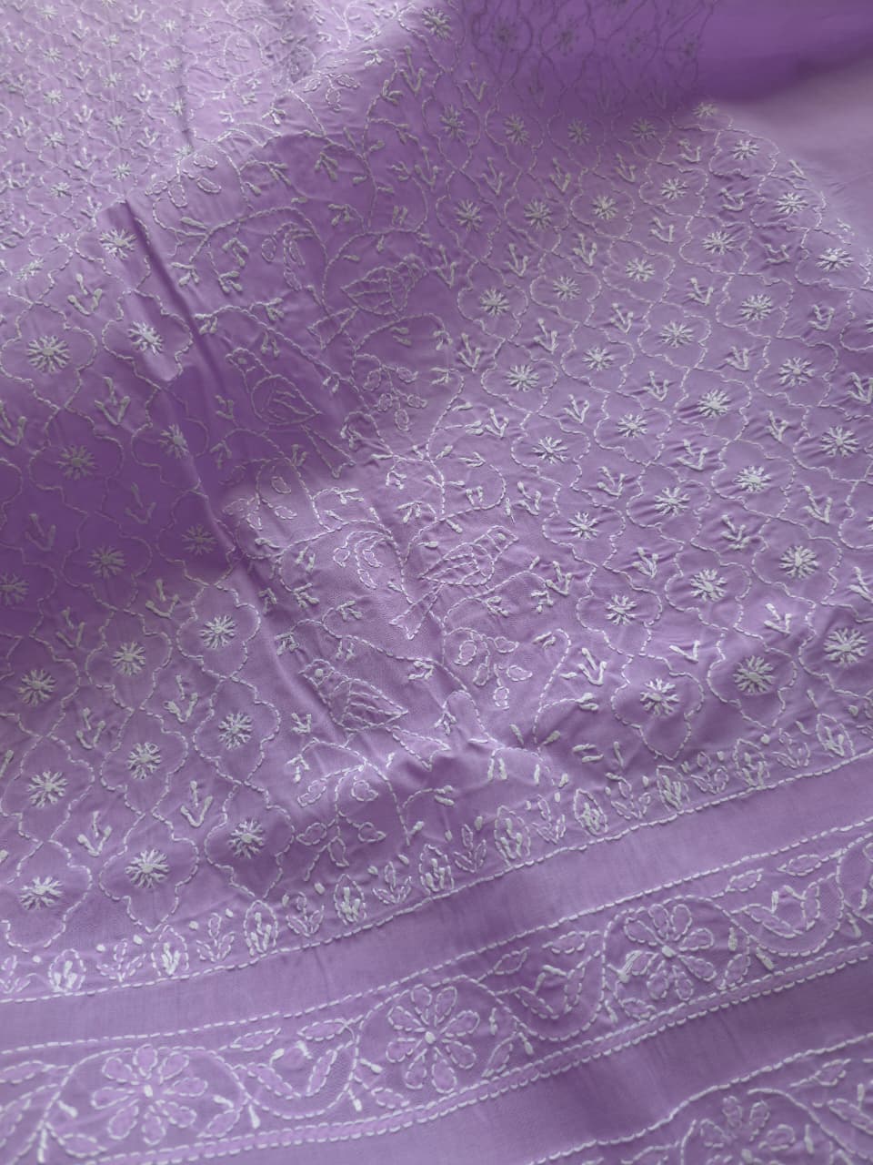 Lilac Cotton full set with finest handwork only