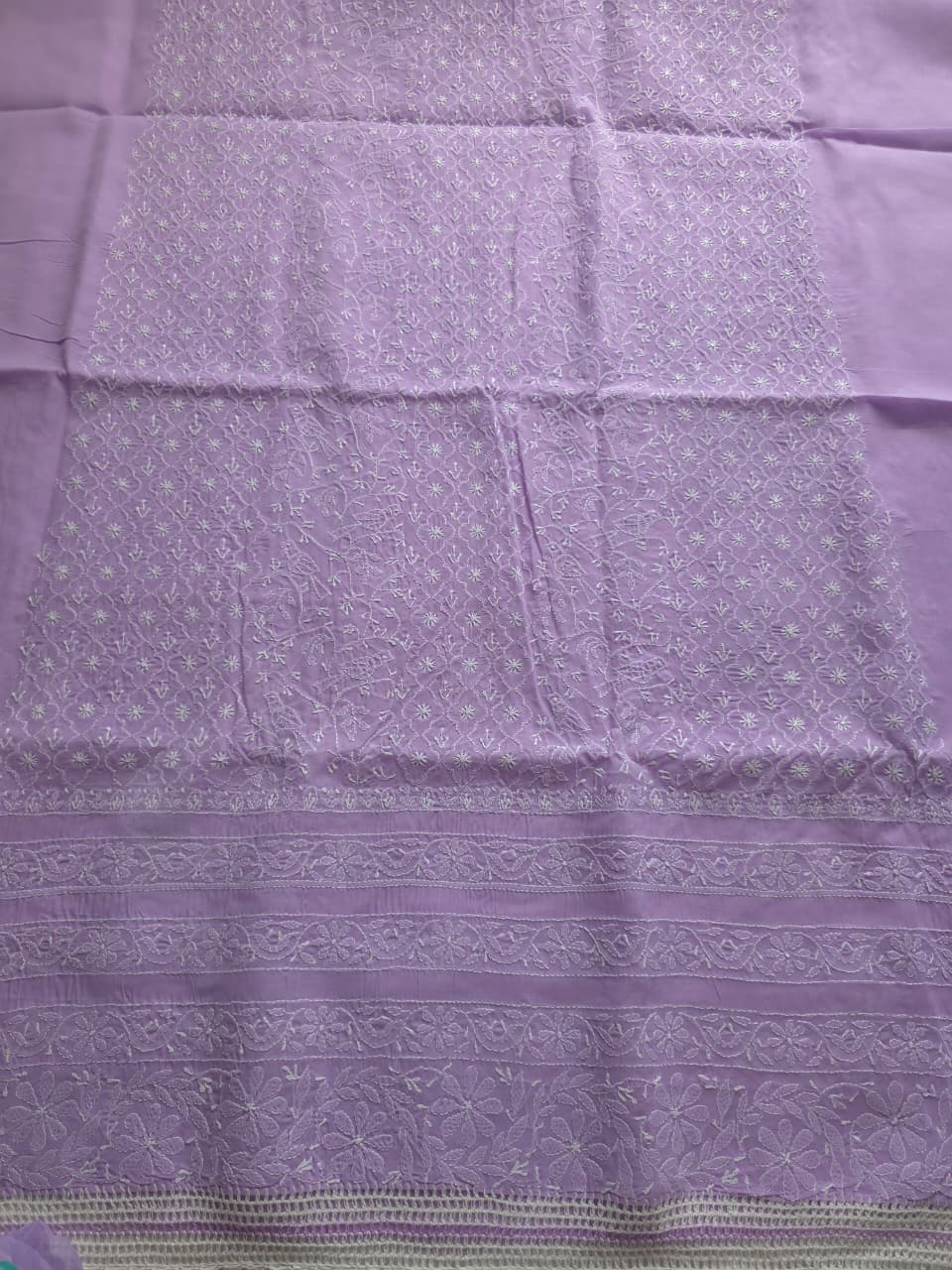 Lilac Cotton full set with finest handwork only