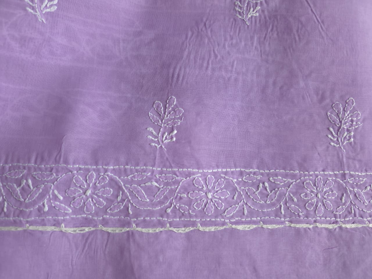 Lilac Cotton full set with finest handwork only