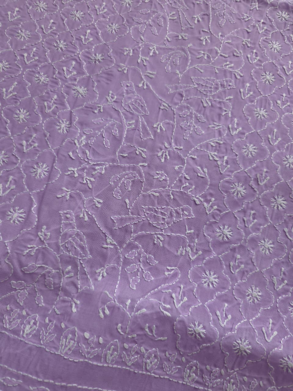 Lilac Cotton full set with finest handwork only