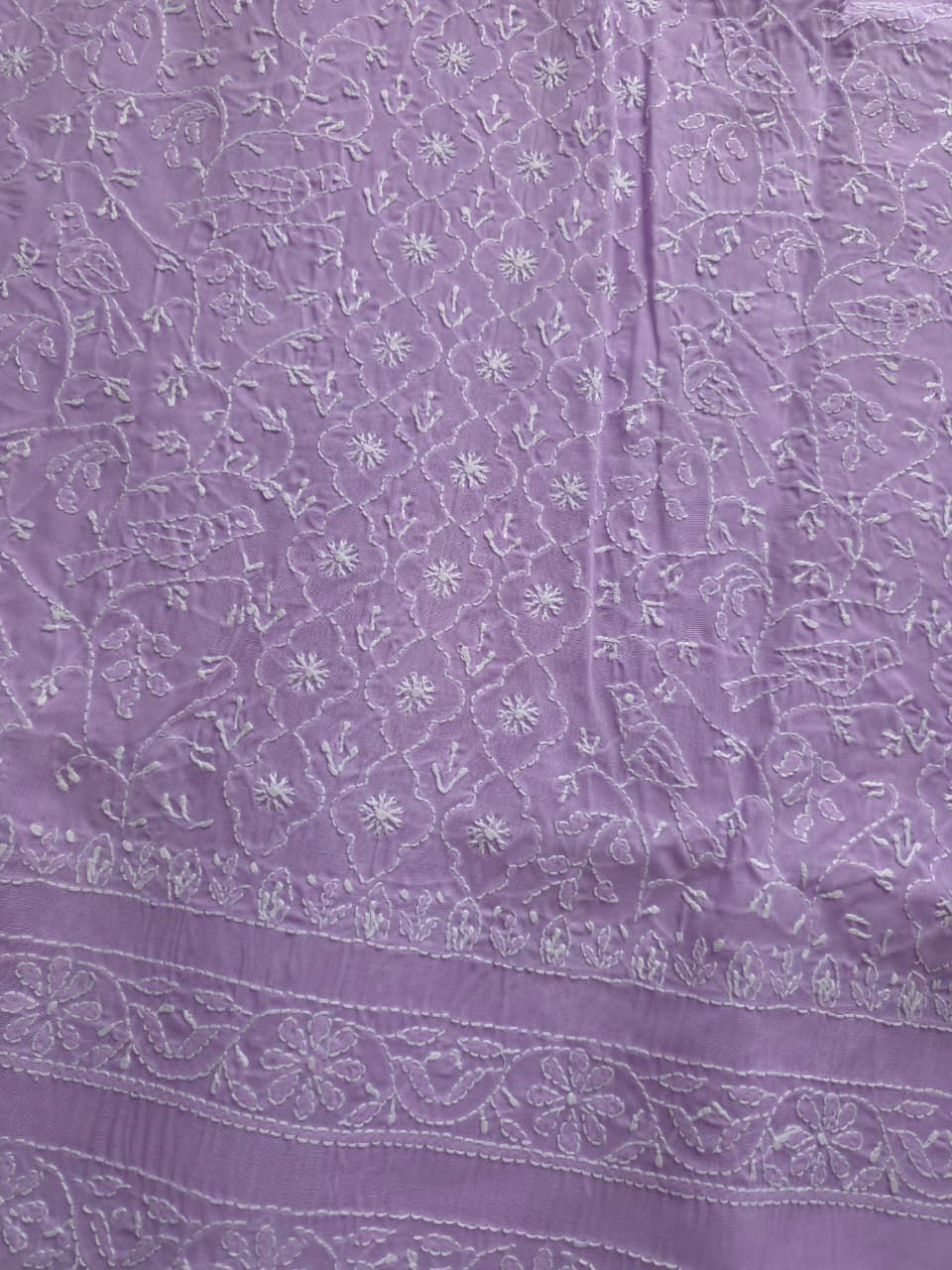 Lilac Cotton full set with finest handwork only