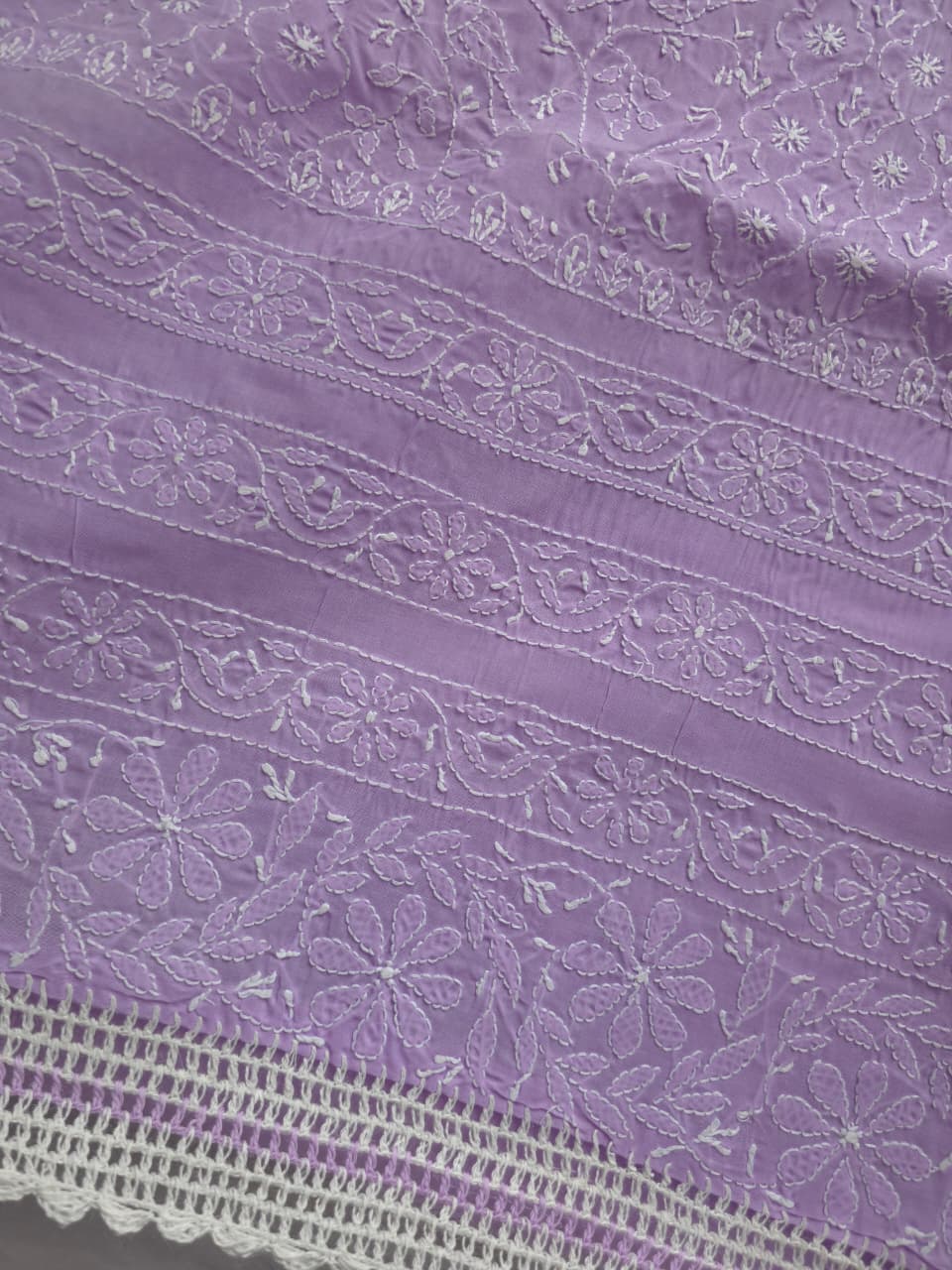 Lilac Cotton full set with finest handwork only