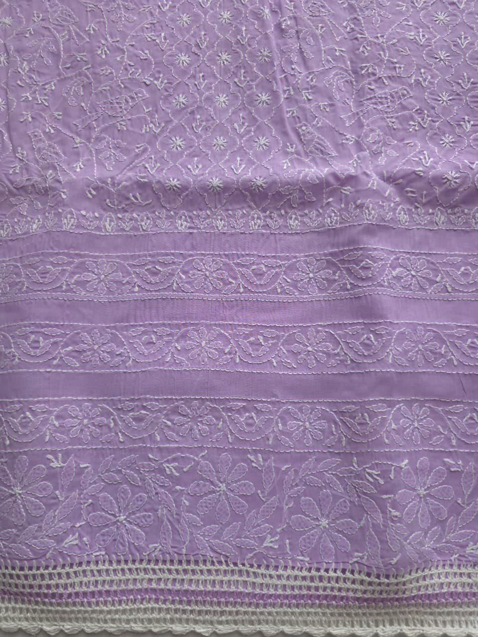 Lilac Cotton full set with finest handwork only