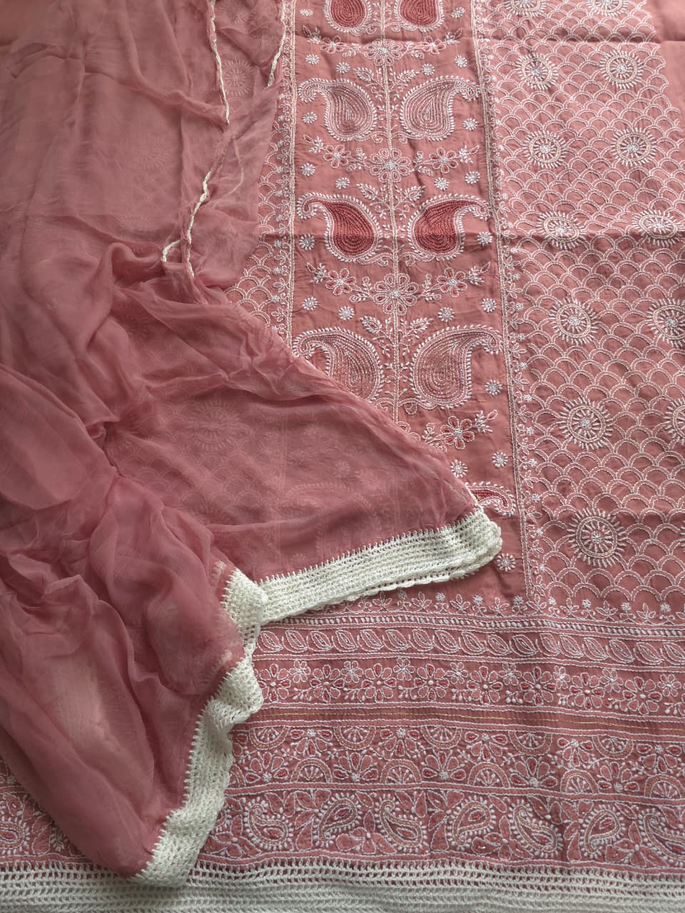 Cotton Full set with fine handwork and add on