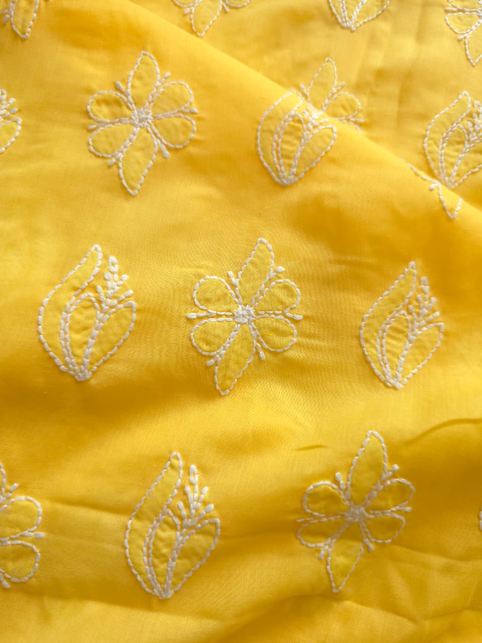 Mango Yellow cotton full set with neckline and butas