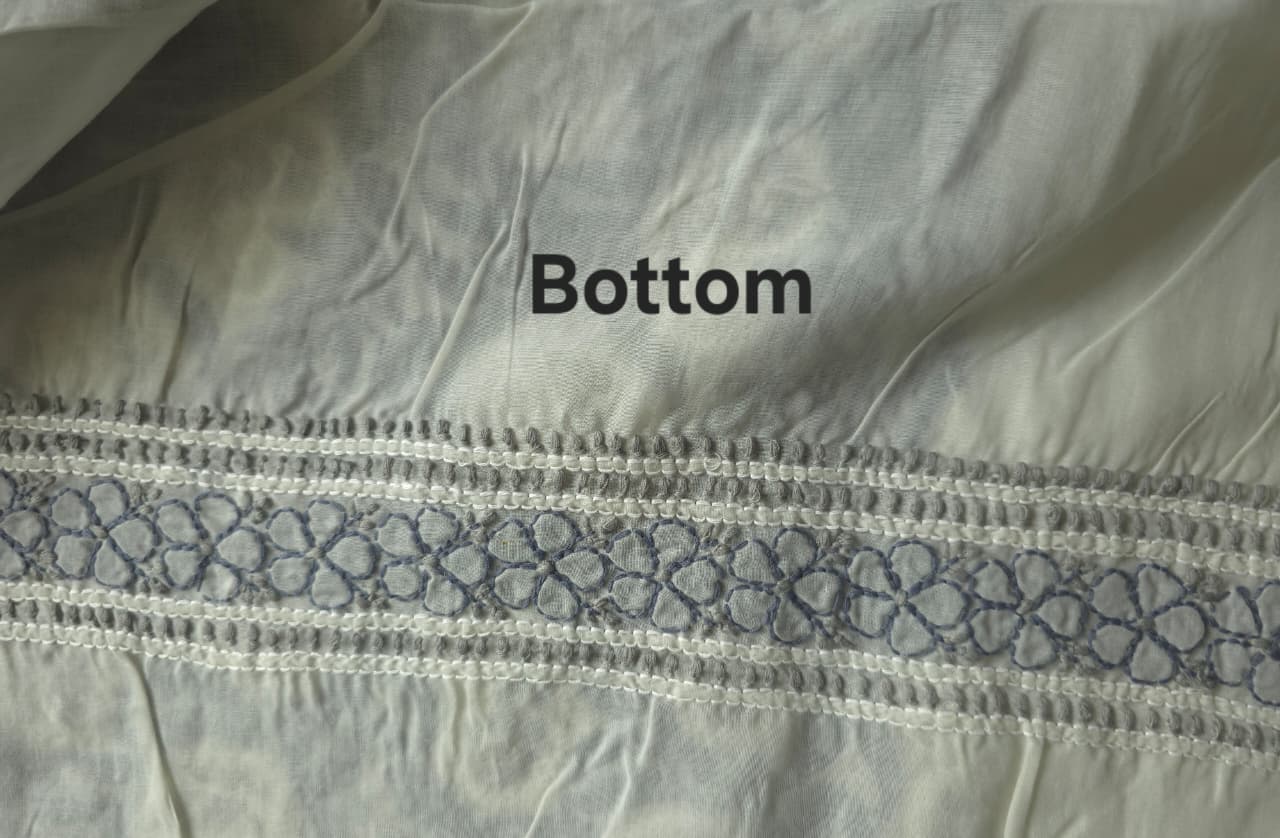 Light grey Cotton full set with fine chikankari and handwork