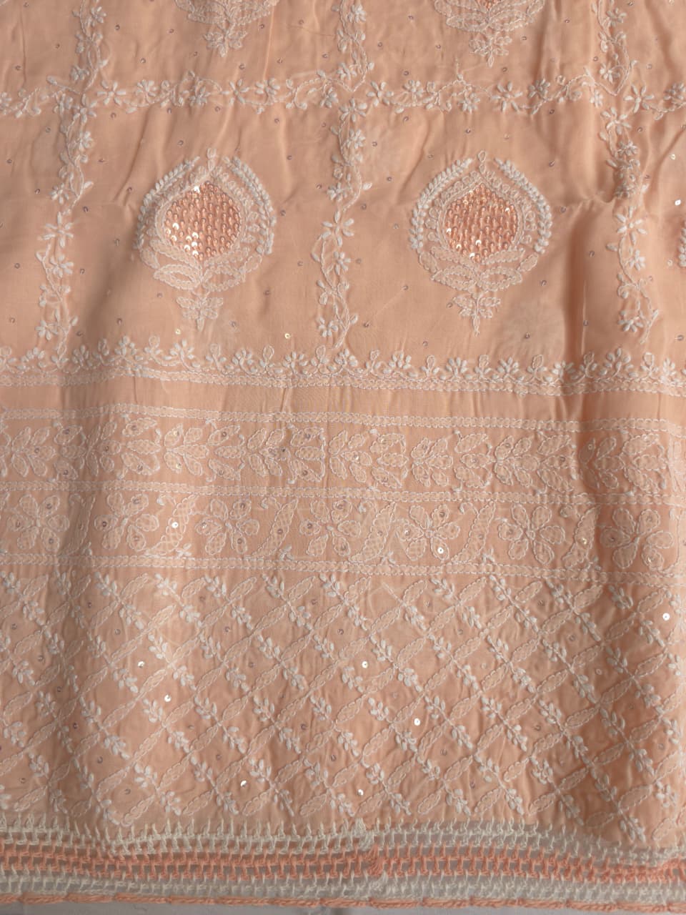 Peach Full set with Gorgeous Handwork and embellishments