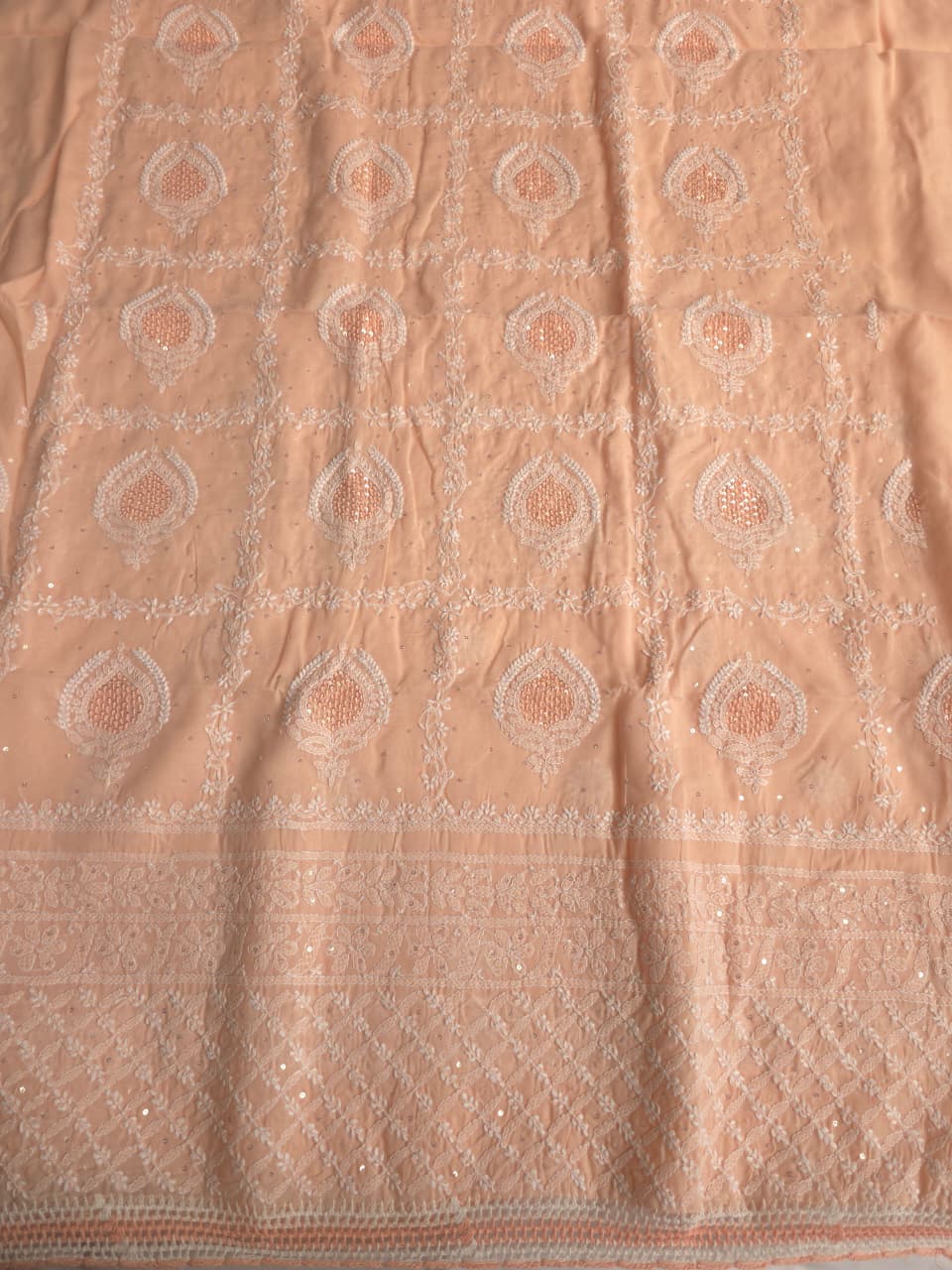 Peach Full set with Gorgeous Handwork and embellishments