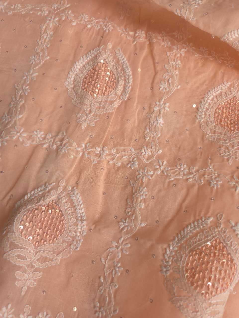 Peach Full set with Gorgeous Handwork and embellishments