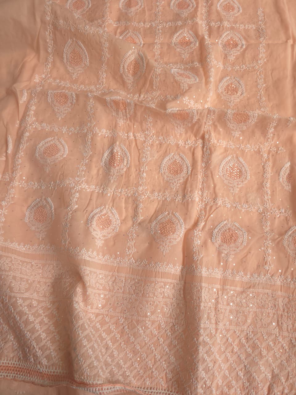 Peach Full set with Gorgeous Handwork and embellishments