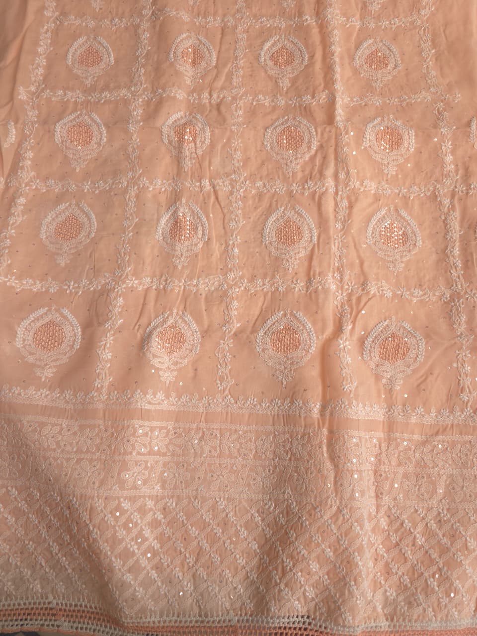 Peach Full set with Gorgeous Handwork and embellishments