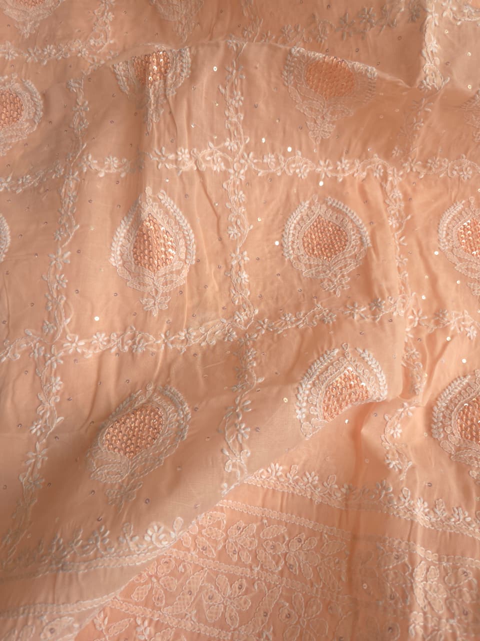 Peach Full set with Gorgeous Handwork and embellishments