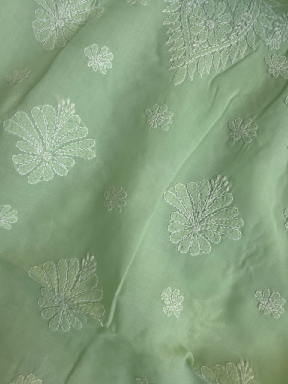 Sage Green Full suit with fine chikankari handwork