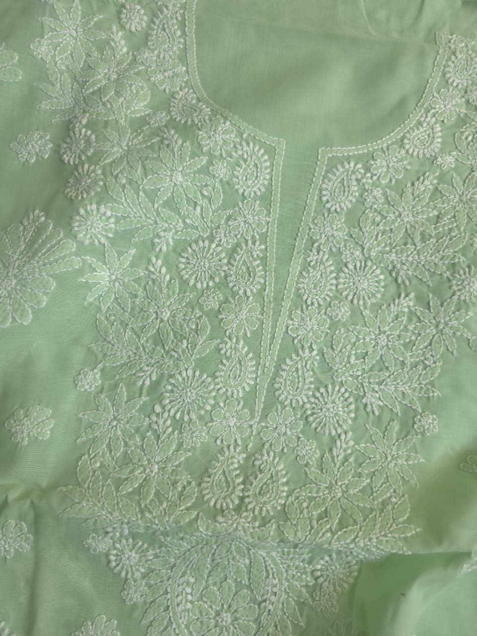 Sage Green Full suit with fine chikankari handwork