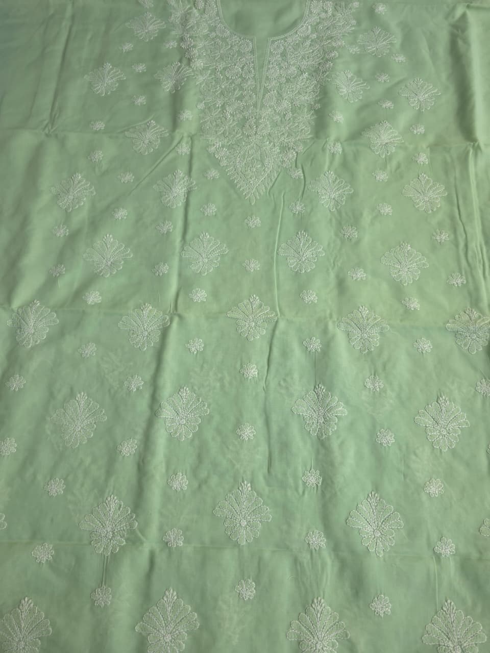 Sage Green Full suit with fine chikankari handwork