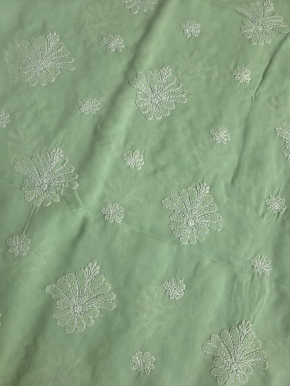 Sage Green Full suit with fine chikankari handwork