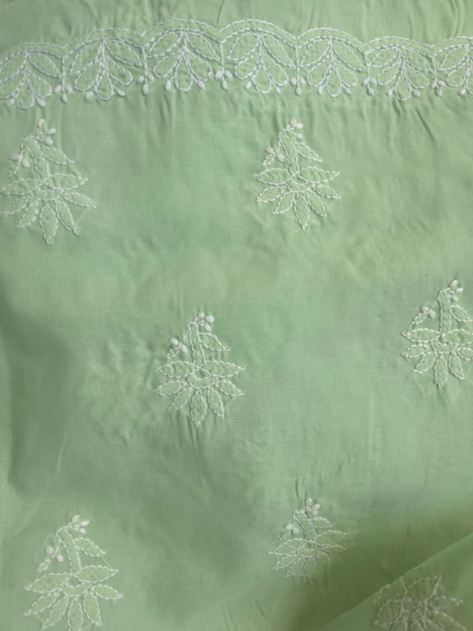 Sage Green Full suit with fine chikankari handwork